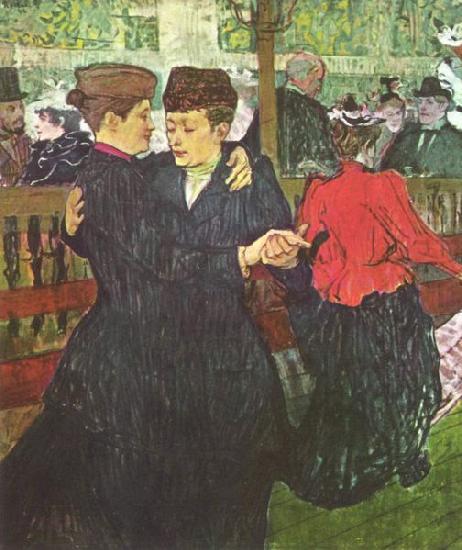 Henri de toulouse-lautrec Im Moulin Rouge, Zwei tanzende Frauen china oil painting image
